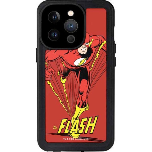 DC Comics The Flash Classic Action Pose Art iPhone 15 Pro Waterproof Case